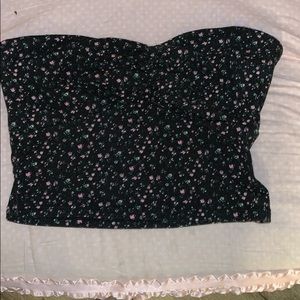 Crop top/ strapless floral